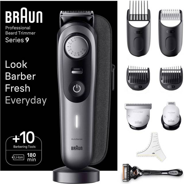 Braun Beard Trimmer Series 9 BT9420 Professional with Barber Tool - Grey