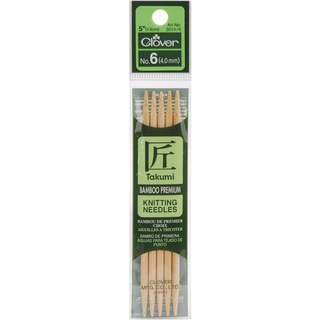 "Takumi Bamboo Double Point Knitting Needles 5"" 5/Pkg-Size 6/4mm"