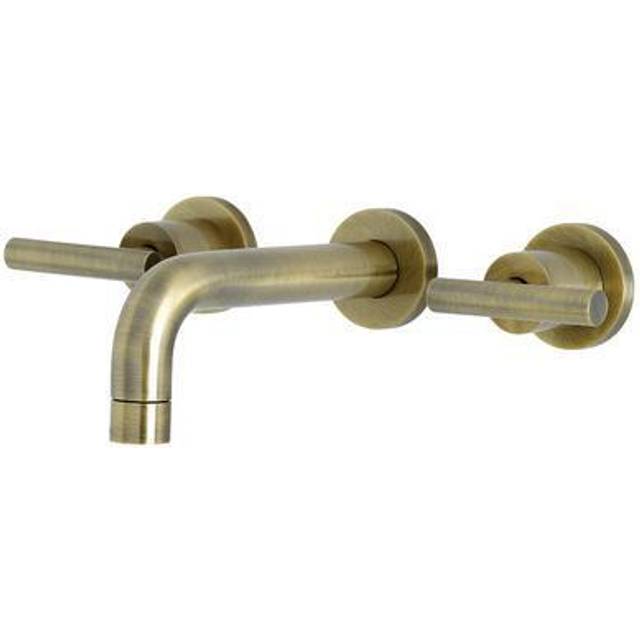 Kingston Brass KS8123CML Manhattan 2-Handle 8 in. Wall Mount Bathroom Faucet Antique Brass