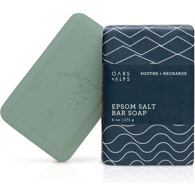 Oars + Alps Epsom Salt Men's Bar Soap  Made with Naturally Derived Ingredients and Dermatologist Tested  Vegan and Gluten Free  1 Pack