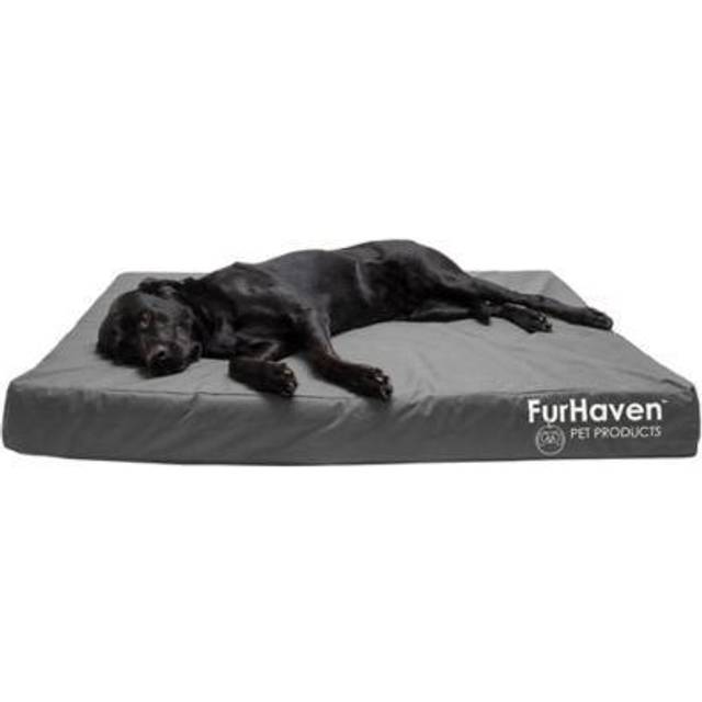 Furhaven Water-Resistant Orthopedic Dog Bed for Large Dogs w/ Removable Washable Cover  For Dogs Up to 95 lbs - Indoor/Outdoor Logo Print Oxford Polyc