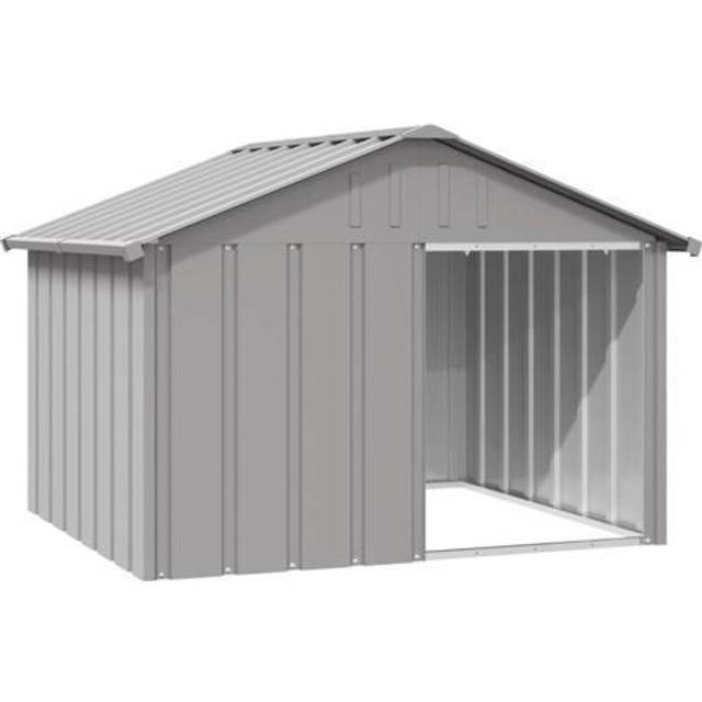 vidaXL Dog House Grey 116.5x103x81.5 cm Galvanised Steel