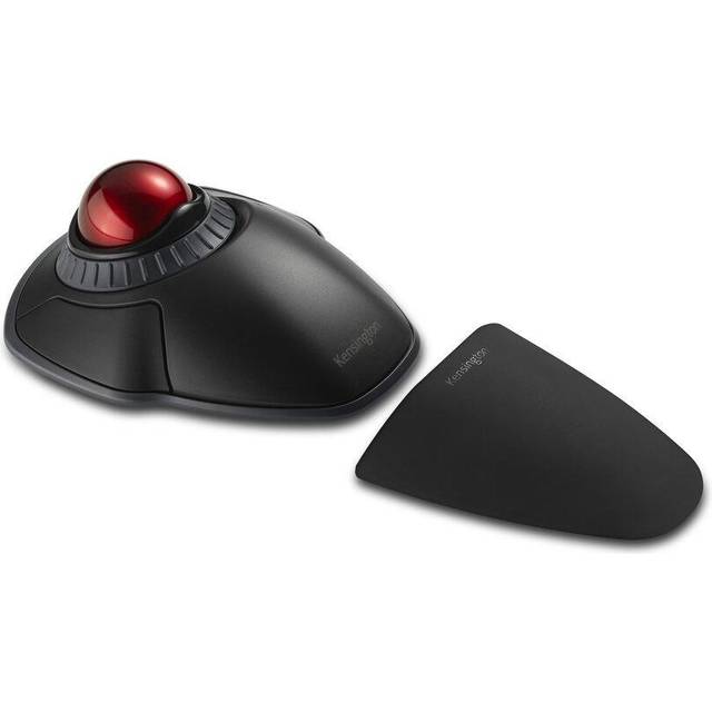 Kensington Orbit trådlös styrkula med rullningsring, professionell datormus med Bluetooth, (2,4 GHz trådlös), optisk spårning och AES-krypteringssäkerhet, vänster- eller högerhänt – svart (K70992WW)