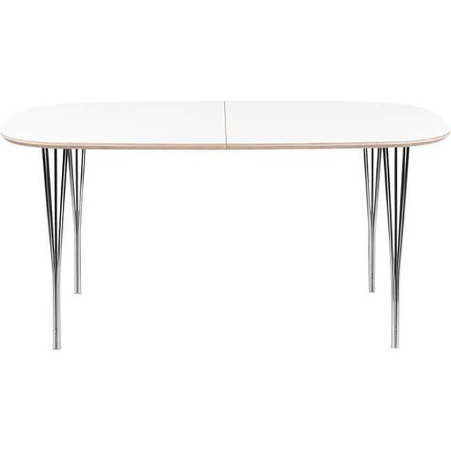 Haslev Symphony 88 Matbord 90x150 Vit / Krom - Matbord & Barbord Laminat Vit - SYMH88-LAOA-SP00CR74