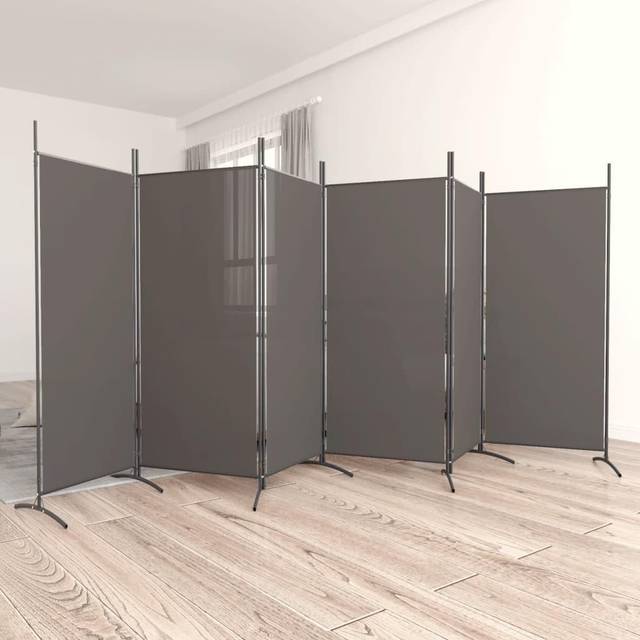 6-Panel Room Divider Anthracite 520x180 cm Fabric Vidaxl