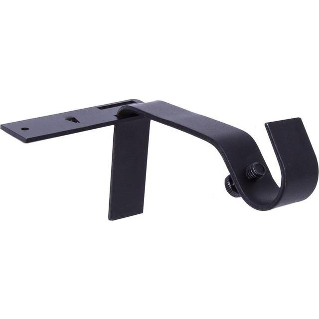 "Kenney Fast Fit 5/8"""""""" No Measure Curtain Rod Brackets  Matte Black"