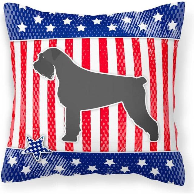 Caroline's Treasures USA Patriotic Giant Schnauzer Fabric Decorative Pillow BB3373PW1414  14Hx14W  Multicolor