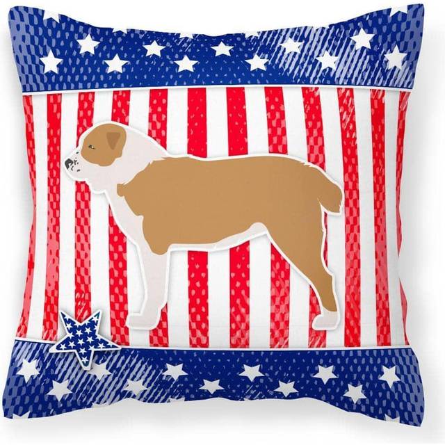 Caroline's Treasures BB3328PW1414 USA Patriotic Central Asian Shepherd Dog Pillow  14 x 14  Multicolor