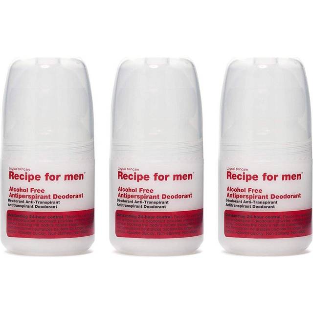 Recipe for men Antiperspirant Deodorant Trio 3 x Alcohol Free 60 ml - 180 ml