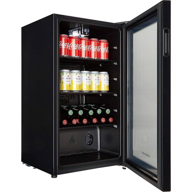 Cookology Bc96Bk 93L Under Counter Drinks Fridge, Black, Led Light, Temp Control, For Cans And Bottles - One Size