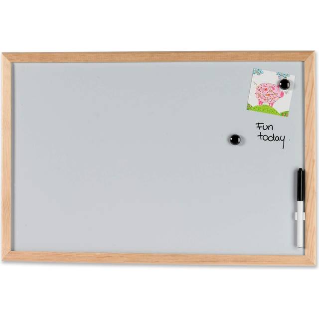 60 x 40 cm. White board. Wood frame