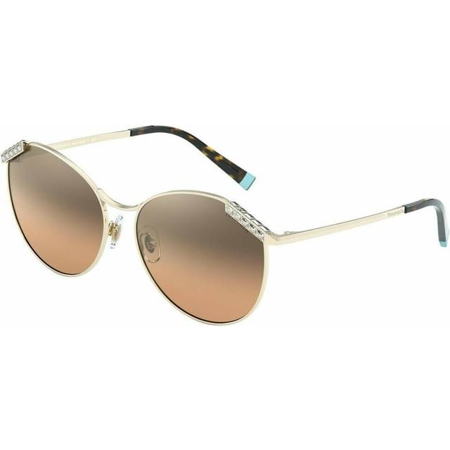 Tiffany & Co Womens Gold Tf3073b 59 Round-frame Acetate and Metal Sunglasses - GOLD