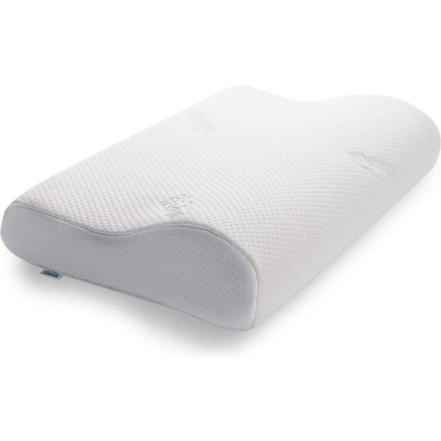 TEMPUR Original Junior barnkudde, ergonomisk nackstödskudde för barn från 8 år, minnesskum, slitstark, Jr (40 x 26 x 7/4 cm), vit