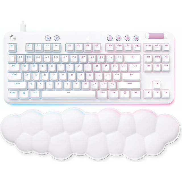 Logitech G713 TKL – mekaniskt speltangentbord med RGB in Vit, Dansk/norsk/svenska/suomalainen (Qwerty)