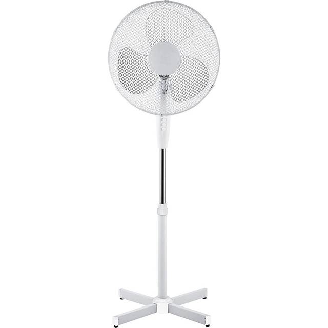 Generic 16 OSCILLATING PEDESTAL AIR COOLING ELECTRIC FAN EXTENDABLE ADJUSTABLE STAND, White