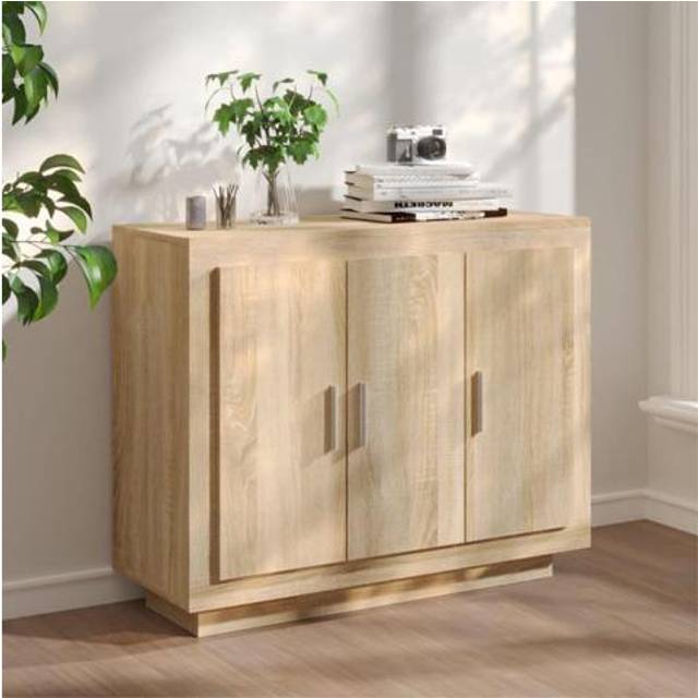 vidaXL Sideboard Sonoma Oak 92x35x75 cm Engineered Wood - Brown