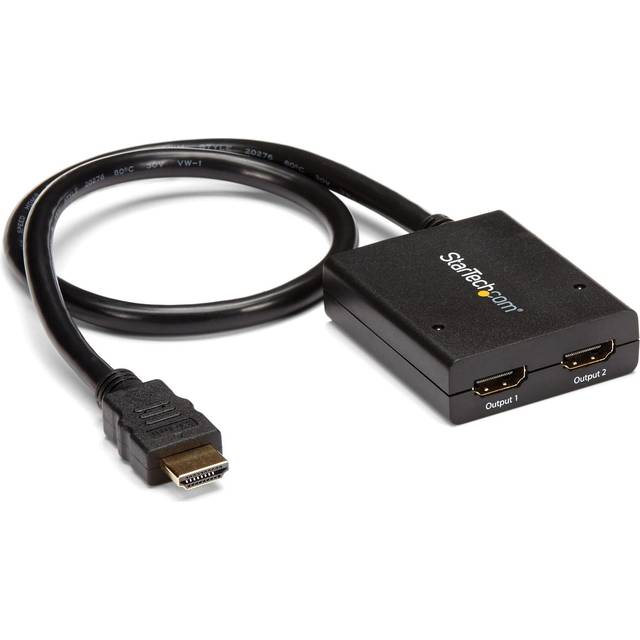 StarTech.com 4K HDMI 2-Port Video Splitter – 1x2 HDMI Splitter – Powered by USB or Power Adapter – 4K 30Hz