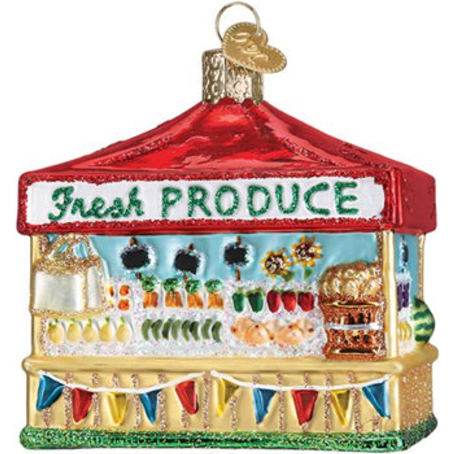 Old World Christmas Farmers Market Stand Ornament  Multi