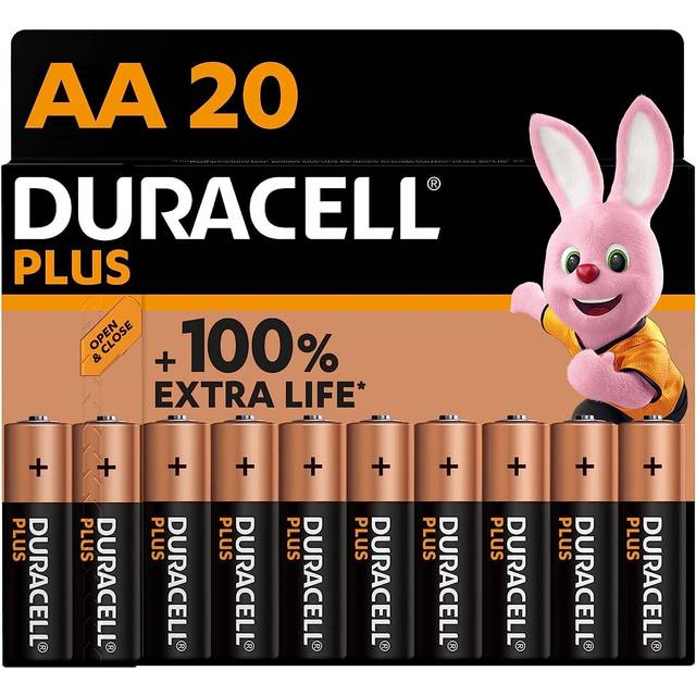 Duracell Plus AA Alkaline Batteries [Pack of 20], 1,5V LR6 MN1500