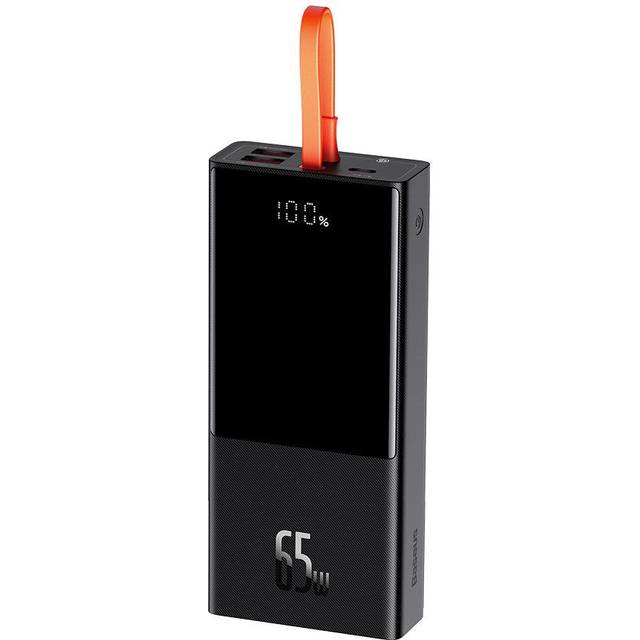 Baseus Powerbank, 65 W Power Bank USB-C 26 800 mAh, externt batteri PD QC4.0 snabbladdning, externt batteri med fem utgångar och LED-skärm, för bärbar dator MacBook Dell HP Notebook Steam Deck iPhone