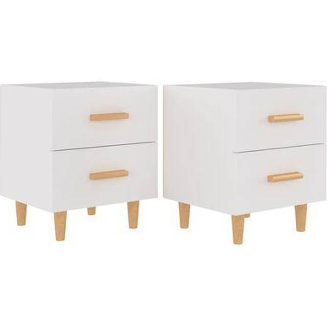 vidaXL Bed Cabinets 2 pcs Smoked Oak 40x35x47.5 cm - Brown