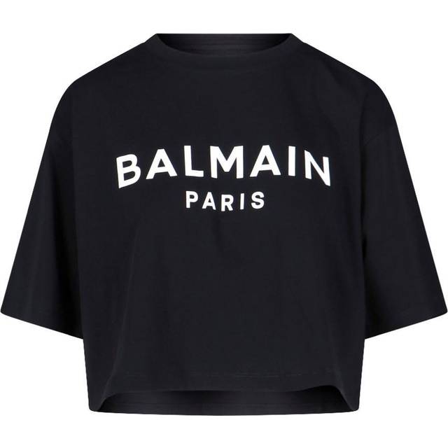 Balmain Women's Cotton Crew-Neck T-Shirt in Black | Size Medium | BF1EE020BB02 Color EAB (M)