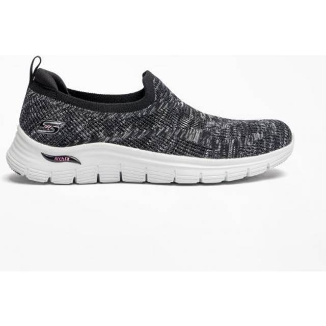 Skechers Women's Sports Shoes Sneaker  Black Knit Pink Trim  10