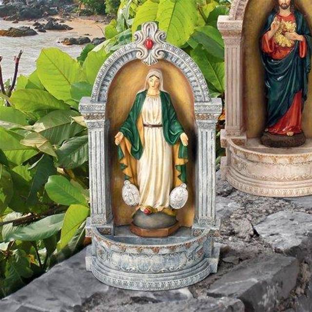 Virgin Mary Of The Miraculous Medal Italian-Style Font Statue