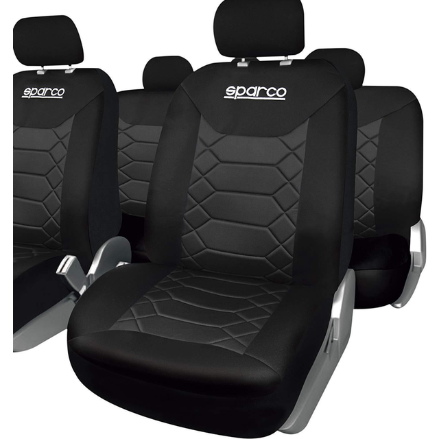 Sparco SPC1016BK Set bilsätesöverdrag BK, Svart