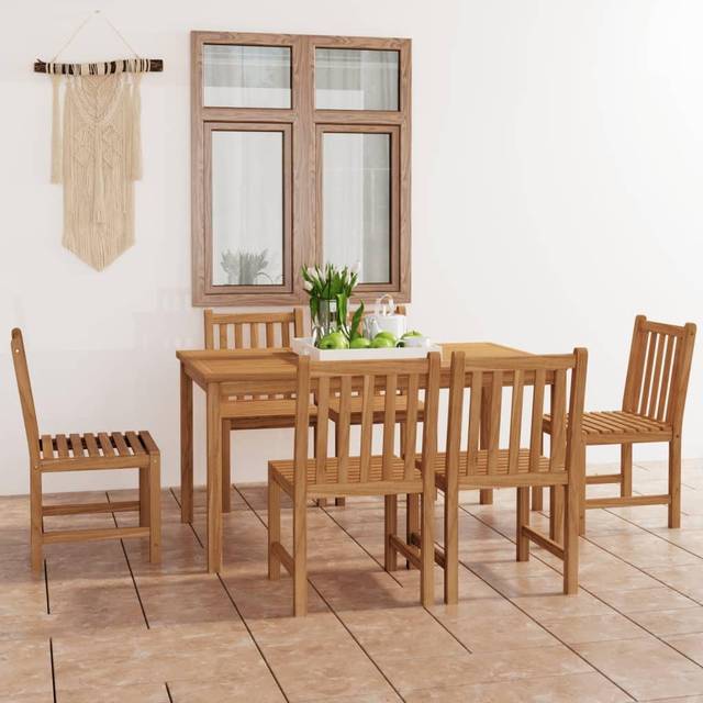 (7) vidaXL Solid Wood Teak Garden Dining Set Patio Table Furniture Multi Models