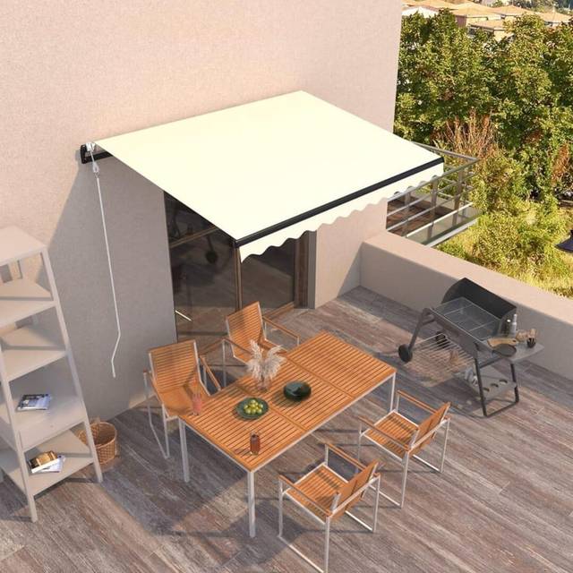 Automatisk markis 350x250 cm gräddvit