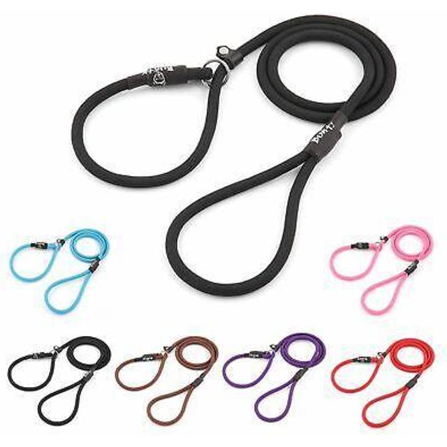 (Pink, X-Large - 12mm) Nylon Slip Rope Dog Puppy Lead Leash Anti Pull