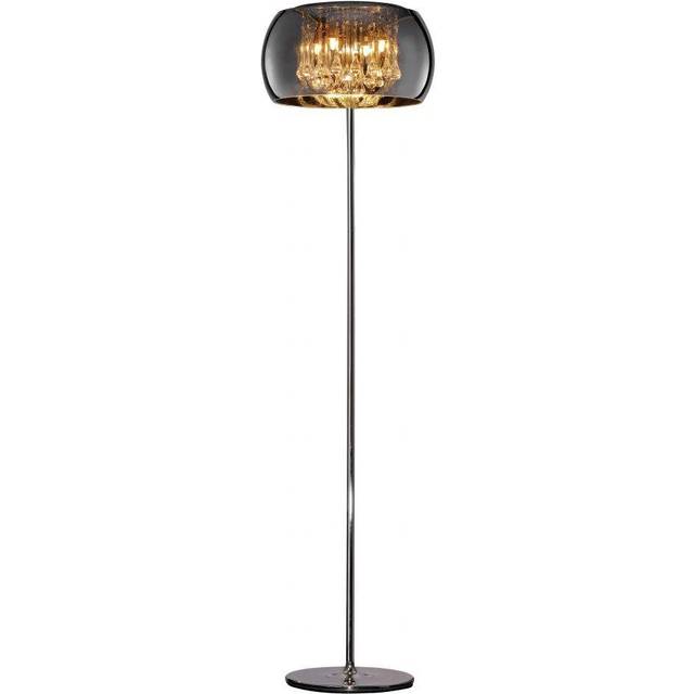 Trio Vapore Modern 4 Light Glass Floor Lamp Chrome with Footswitch