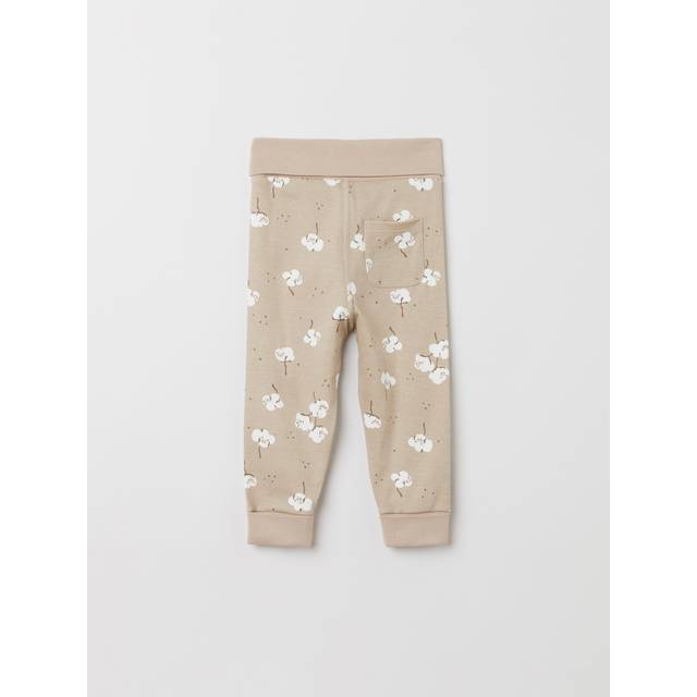 Flower Print Baby Leggings - Brown - 9-12m x 80