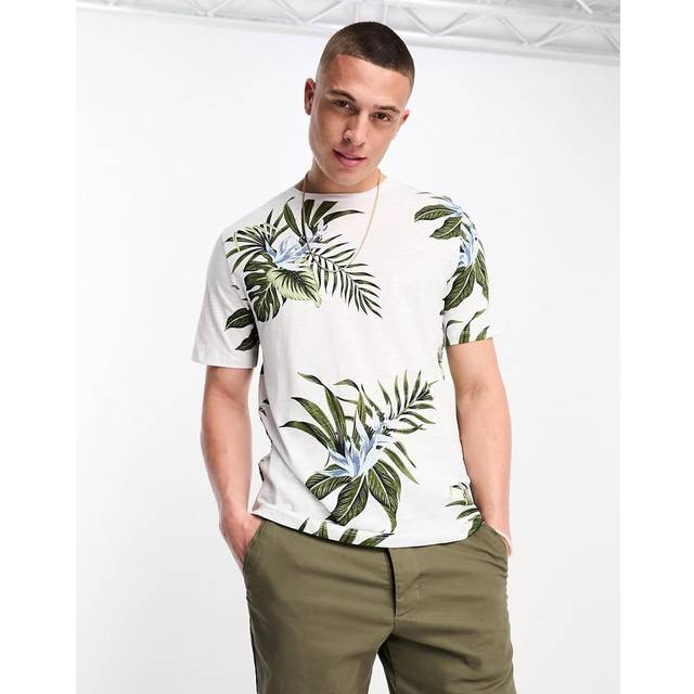 Jack jones mens t-shirt designer short sleeve tee casual cotton floral s-2xl