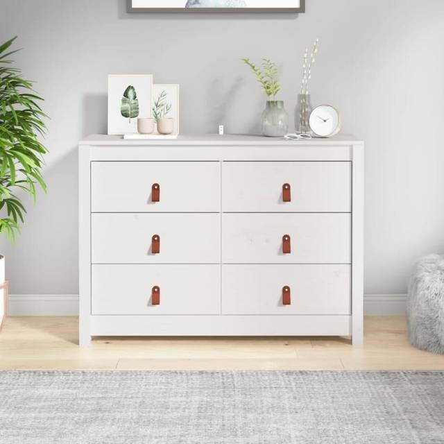 Vidaxl Side Cabinet White 100X40X72 Cm Solid Wood Pine - One Size