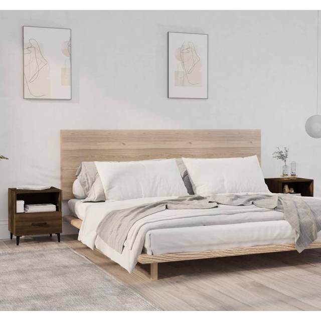 vidaXL Bedside Cabinets 2 pcs Brown Oak Engineered Wood