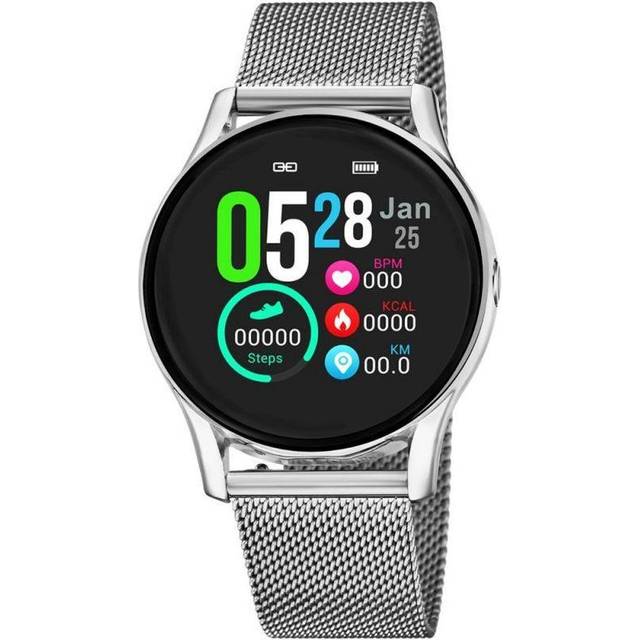 Lotus Smartime dam smartwatch metall silver, 1,22 pekskärm, diameter: 39 mm, vattentät: 3 ATM, 50001/A, silver, Armband