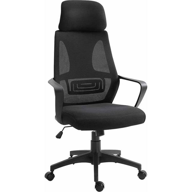 Vinsetto Mesh Ergonomic Home Office Chair w/ Headrest Black - CARTER | TJ Hughes