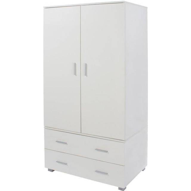 Lido 2 door 2 drawer low wardrobe - White