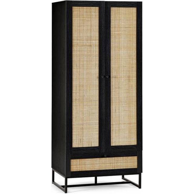 Julian Bowen Padstow 2 Door Single Drawer Black Wardrobe