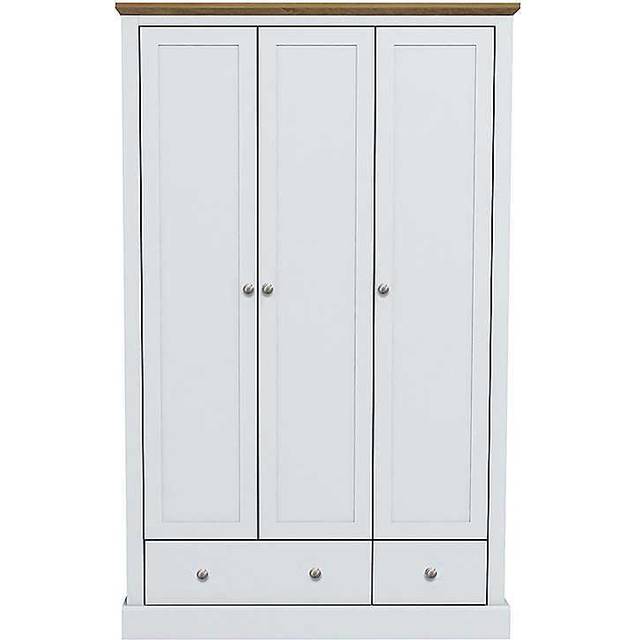 Devon 3 Door 2 Drawer Wardrobe in White