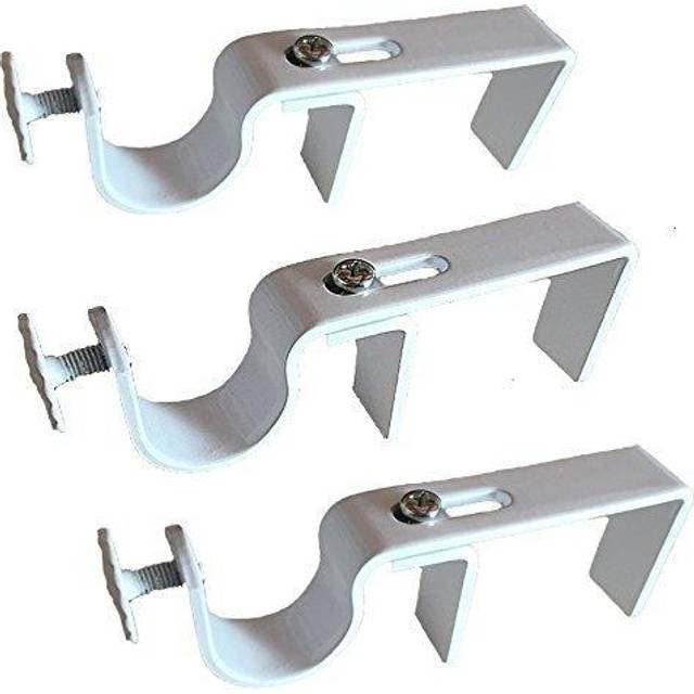 NONO Bracket - Outside Mounted Blinds Curtain Rod Bracket Attachment Set of 3 (White)