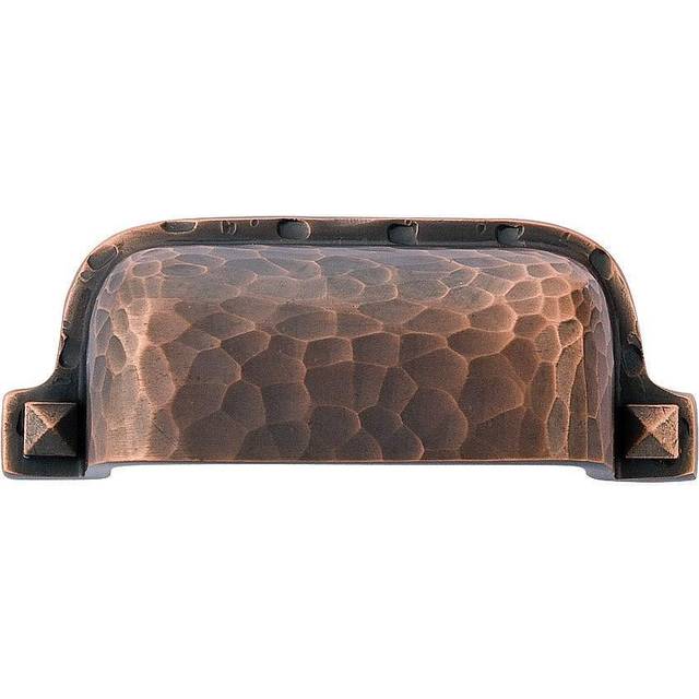 Emtek 86049US10B 3 in. Center to Center Hammered Bin Cabinet Pull, Oil Rubbed Bronze