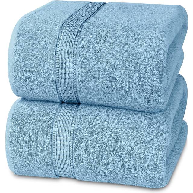 Utopia Towels - Luxurious Jumbo Bath Sheet 2 Piece - 600 GSM 100% Ring Spun Cotton Highly Absorbent and Quick Dry Extra Large Bath Towel - Soft Hotel