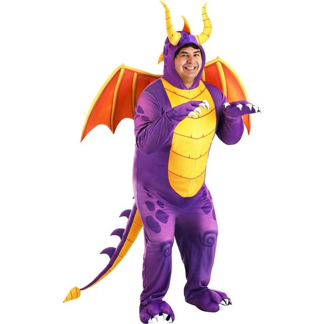 Spyro the Dragon Adult Plus Size Costume Jumpsuit - Orange&#47;Purple (2X)