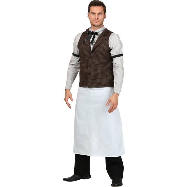 Plus Size Men's Old West Bartender Costume - Brown&#47;Yellow (4X)
