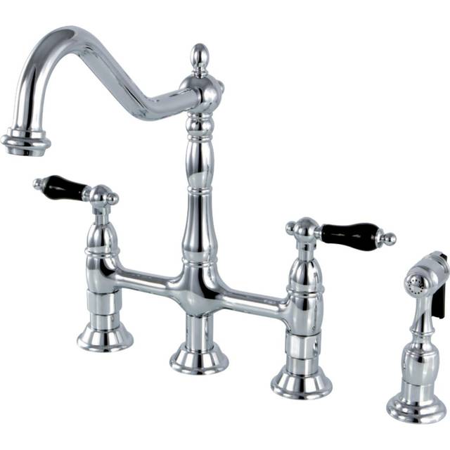 "Kingston Brass KS1271PKLBS Duchess Bridge Kitchen Faucet  8-3/4"""""""" In Spout Reach  Polished Chrome"