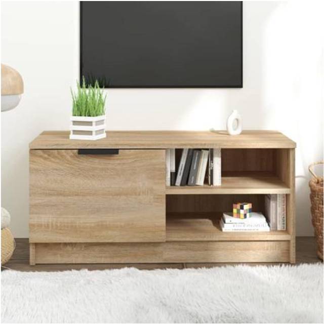 vidaXL TV Cabinet Sonoma Oak 80x35x36.5 cm Engineered Wood - Brown
