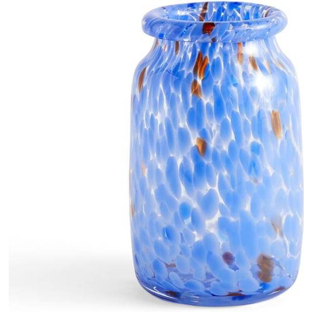 HAY Splash Roll Neck vase M 22 cm white dot (multi)